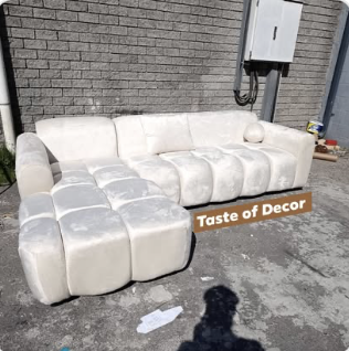White Boucle 3-Seater Sofa