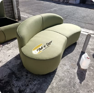 Sage Green Curved Sofa